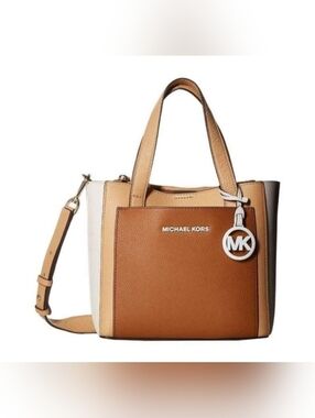 Michael Kors Two-Tone Tan & Cream Leather Satchel